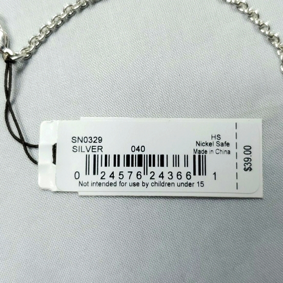 The Sak Womens Cz Open Pendant Collar Necklace Silver Metal 16 Inches - Picture 4 of 4